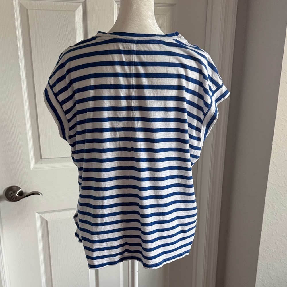 Sonoma Navy and White Striped Tee - Picture 4 of 9